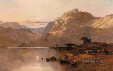 Teich See Wassfall Werke - Crafnant North Wales Landschaft Alfred de Breanski Snr